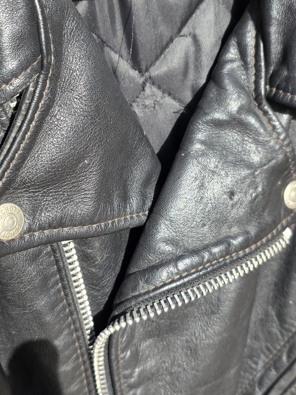 Vintage Schott Perfecto NYC 1980's? Black Leather Motorcycle Jacket - Picture 6 of 8